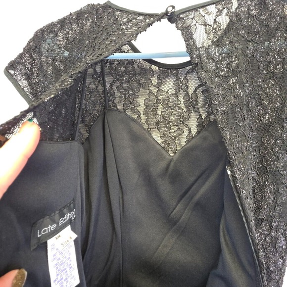 Late Edition Dress Womens 0 XXS Y2K Black Floral Lace‎ Whimsigoth Steampunk Goth - Picture 6 of 13